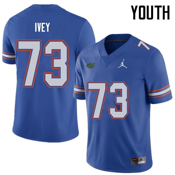 NCAA Florida Gators Martez Ivey Youth #73 Jordan Brand Royal Stitched Authentic College Football Jersey IAV1064FB